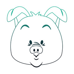 Funny pig cartoon vector illustration graphic design