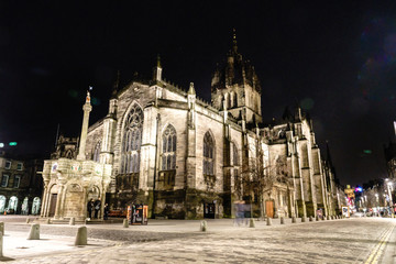 Fototapeta premium EDINBURGH,24 March 2018 - Night view of Edinburgh city in Scotland.
