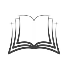 Icon, symbol, open book logo. Vector isolated