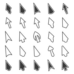 Set of mouse cursor icons on a white background. Isolated vector