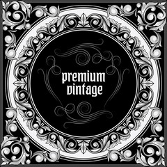 Black and white vintage decorative frame