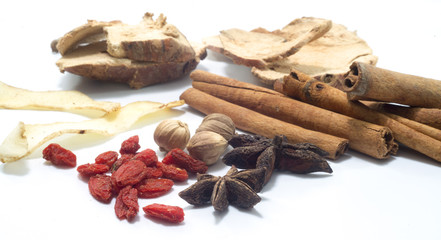 Ingredients for Chinese herbal soup