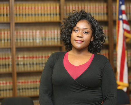 Portrait of a successful African American woman. Woman Lawyer in Law Office
