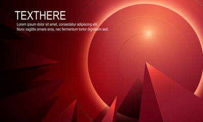 Abstract 3d bright red vivid background. with modern line. vector illustration