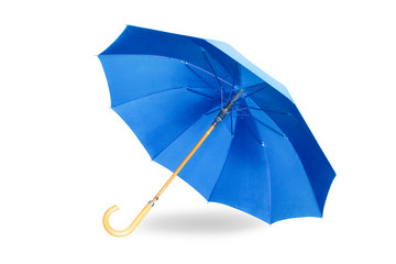 Modern blue umbrella isolated on white. © zurbagan