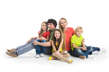Obraz premium Family with three children