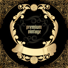Vintage golden decorative design