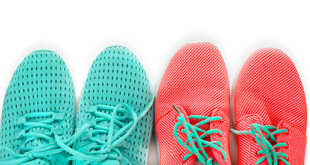 Casual female shoes on white background