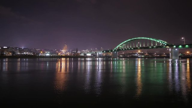 Night timelapse of Belgrade