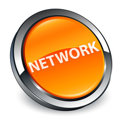 Network 3d orange round button