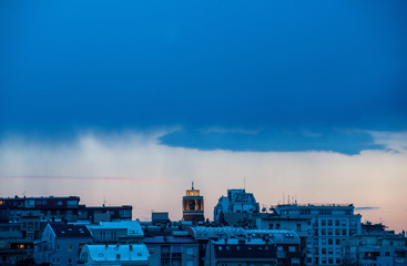 Fototapeta premium Belgrade city with cloudy sky, Serbia