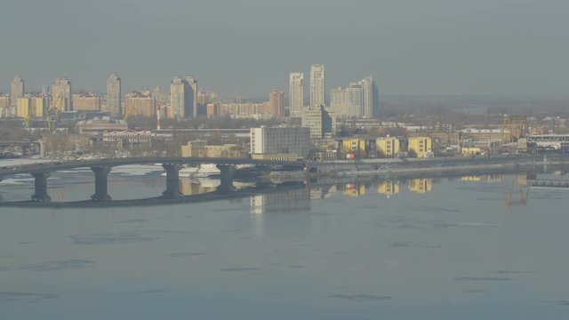 Paton bridge over Dnieper river in Kiev 