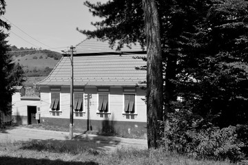 Typical rural landscape in Veseud, Zied, a village in the commune Chirpăr from Sibiu County,...
