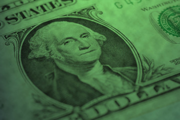 President of America George Washington on one dollar bill