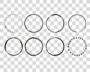 Hand drawn elements for logotype with  circles