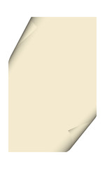 Leeres Blatt Papier mit eingerollten Ecken