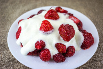 ripe berry strawberry clouse-up for the background.