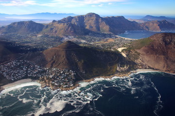 Helicopter view of Capetown, South Africa