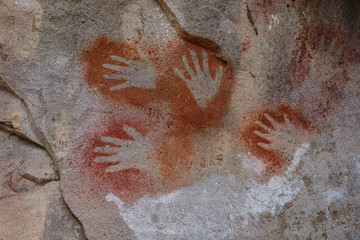 Pinturas rupestres en la Cueva de las Manos, Patagonia, Argentina