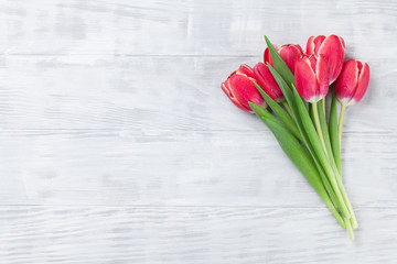 Red tulip flowers bouquet