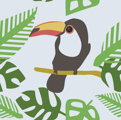 Wild toucan seamless pattern