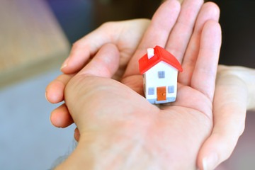 Young family and buying a house concept