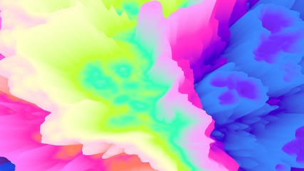 Fototapeta na wymiar Color explosion. Paint splash. Abstact wallpaper. Multicolor glow. Neon. Fractal. Digital art. Fairy. Futuristic. Surreal texture. 3d illustration. Imagination. Creative.