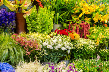 Beautiful colorful bouquets backgroung