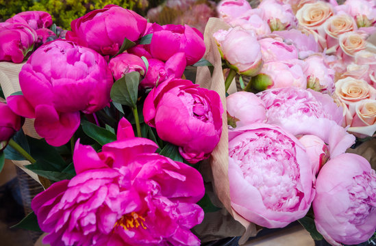 Beautiful bouquet of pink peony