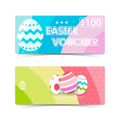 Easter gift voucher card. Vector illustration