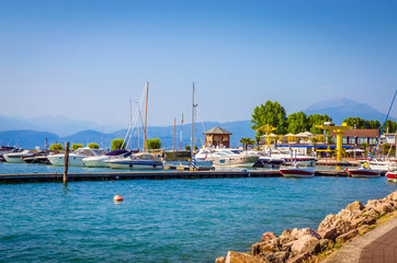 Beautiful coast of Garda Lake, Italy