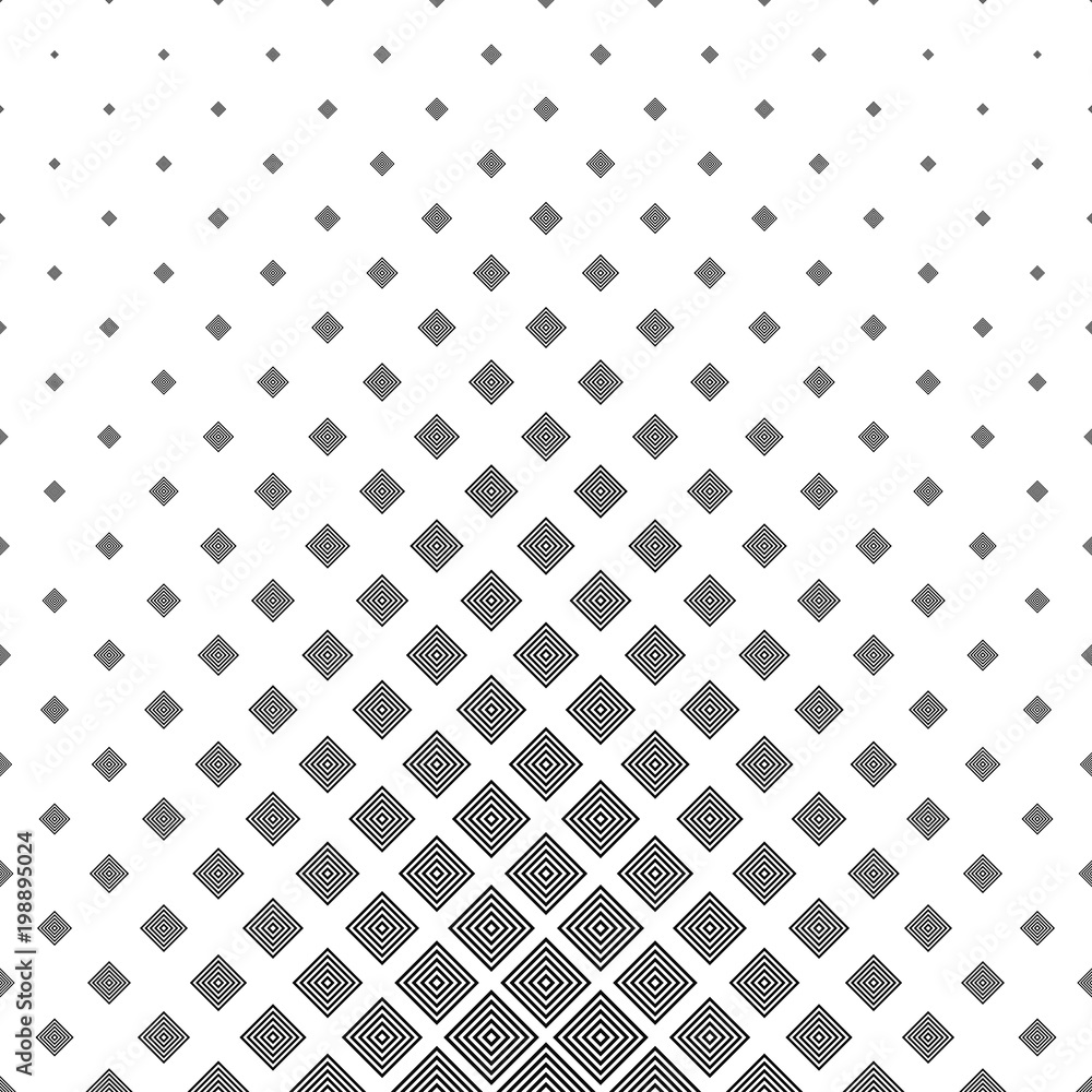Poster black and white concentric square pattern background