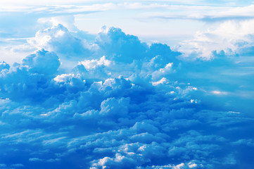 Naklejka premium Blue sky and cloud background and texture