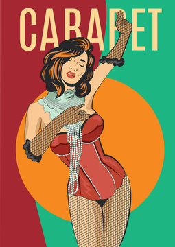Cabaret retro poster. Vector illustration