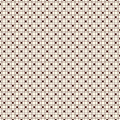 Fototapeta premium Seamless pattern with simple geometric ornament. Repeated squares and thin lines abstract background. Grid digital paper