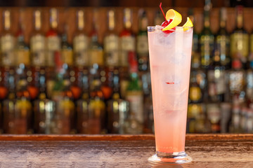 high glass with cocktail