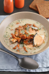 Finnish fish and mushroom soup