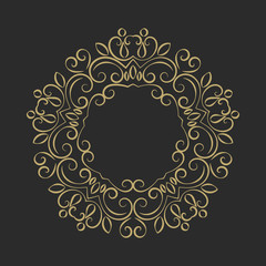 Elegant hand drawn retro floral frame