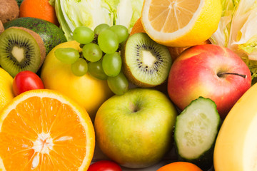 Fototapeta na wymiar Vegetables and fruits texture background