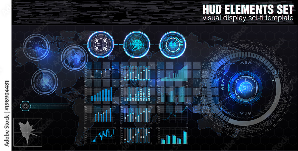 Poster hud ui. abstract virtual graphic touch user interface. infographic. vector science abstract. vector 