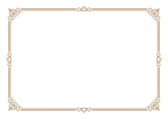 3 Stripes style gold border & frame blank for certificate