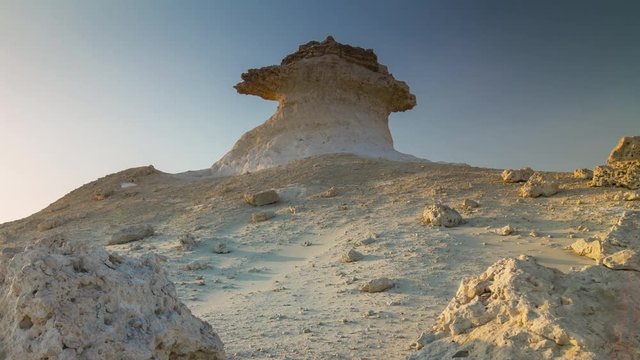 sunny day doha wild nature rocks panorama 4k timelapse qatar
