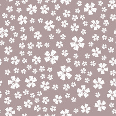 Simple pastel color floral pattern vector seamless