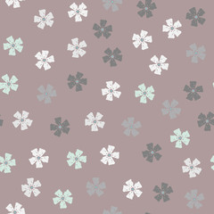 Simple pastel color floral pattern vector seamless