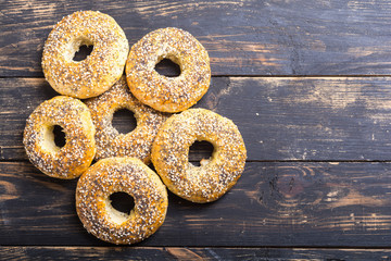 Homemade new york bagels