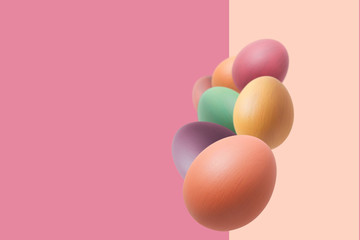 Perfect colorful Easter eggs.Soft pastel color toned.