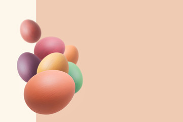 Perfect colorful Easter eggs.Soft pastel color toned.
