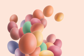 Perfect colorful Easter eggs.Soft pastel color toned.