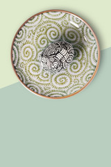 Stylish background of Easter eggs,handmade painted .