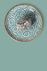 Stylish background of Easter eggs,handmade painted .